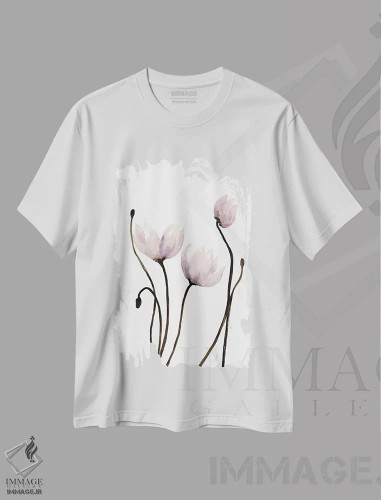 تیشرت سفید طرح دار رشد تازه ۲، دکور معاصر اثر دوریس شَرِست | فروشگاه ایماژ