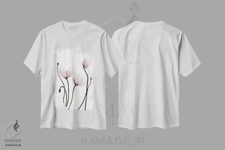 تیشرت سفید طرح دار رشد تازه ۲، دکور معاصر اثر دوریس شَرِست | فروشگاه ایماژ