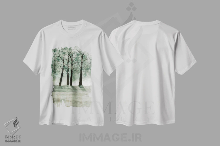 تیشرت سفید طرح دار جنگل سبز ۲، دکور معاصر اثر دوریس شَرِست | immage.ir