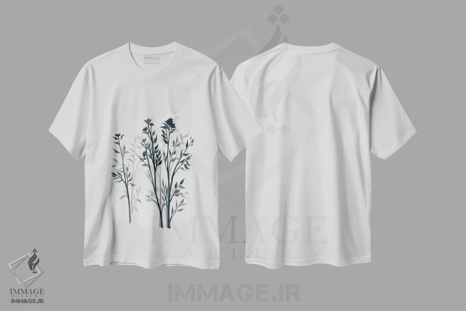 تیشرت سفید طرح دار الهام گیاهی ۱، تزئینی اثر دوریس شَرِست | immage.ir