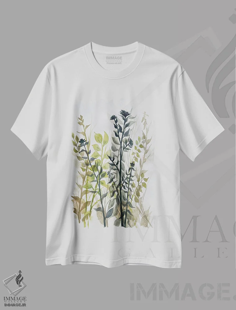 تیشرت سفید طرح دار دستیابی به ارتفاعات ۱، دکور معاصر اثر دوریس شَرِست | فروشگاه ایماژ