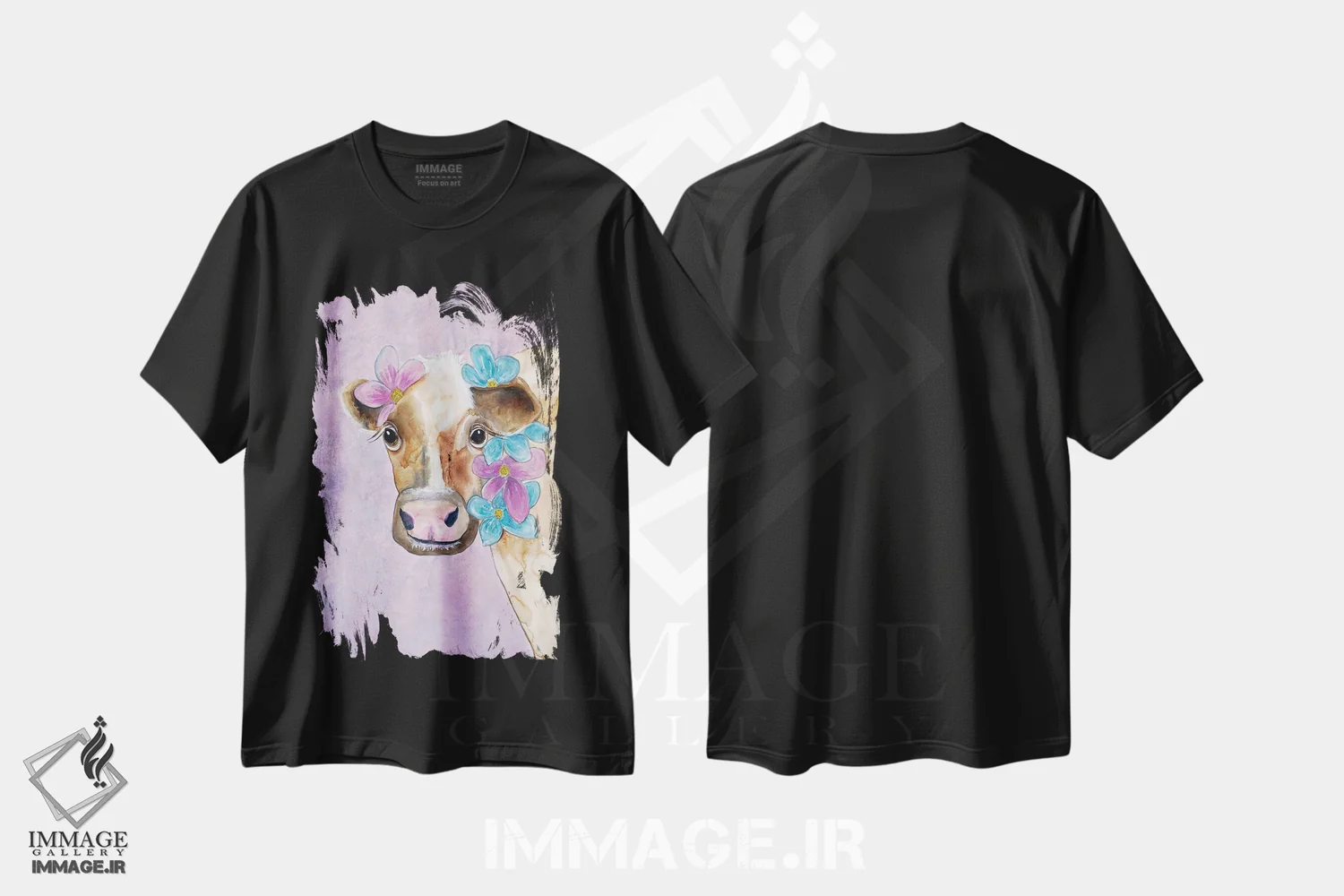 تیشرت مشکی طرح دار هی دختر ۱، دکور روستایی اثر دوریس شَرِست | فروشگاه ایماژ