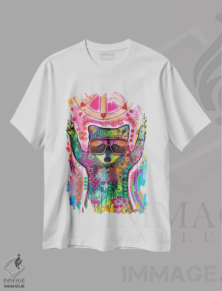 تیشرت سفید طرح دار راکن کیهانی برای صلح جهانی، مدیوم اثر دین روسو | immage.ir