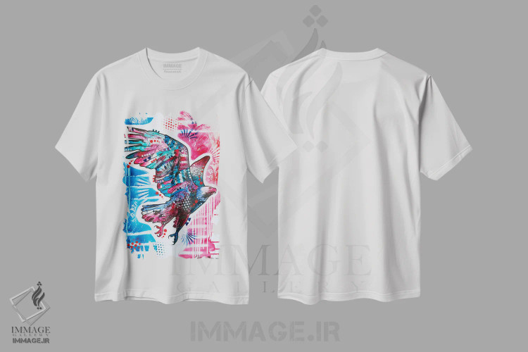تیشرت سفید طرح دار عقاب سرسفید آمریکایی، دکور آمریکایی اثر دین روسو | فروشگاه ایماژ