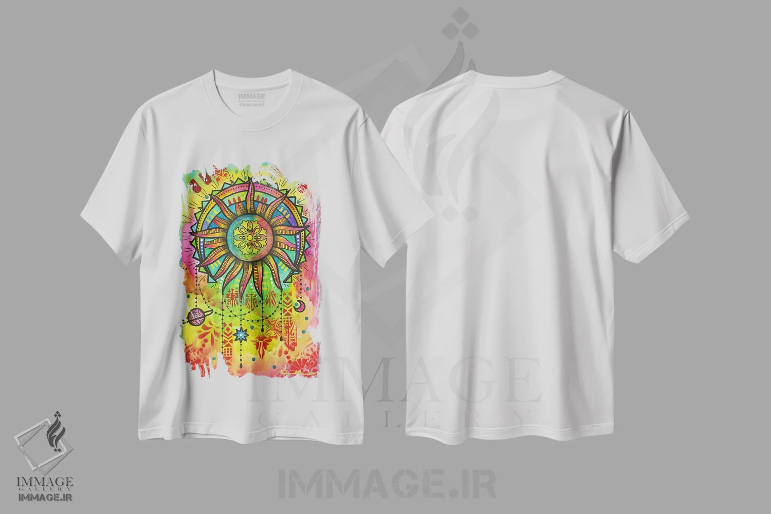 تیشرت سفید طرح دار تعادل کیهانی ۱، دکور معاصر اثر دین روسو | immage.ir