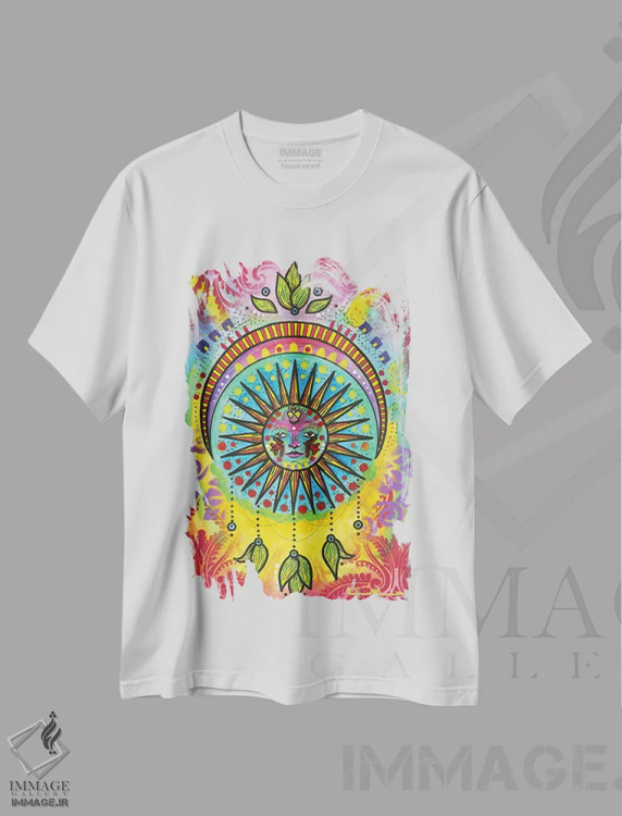 تیشرت سفید طرح دار تعادل کیهانی ۵، دکور معاصر اثر دین روسو | immage.ir