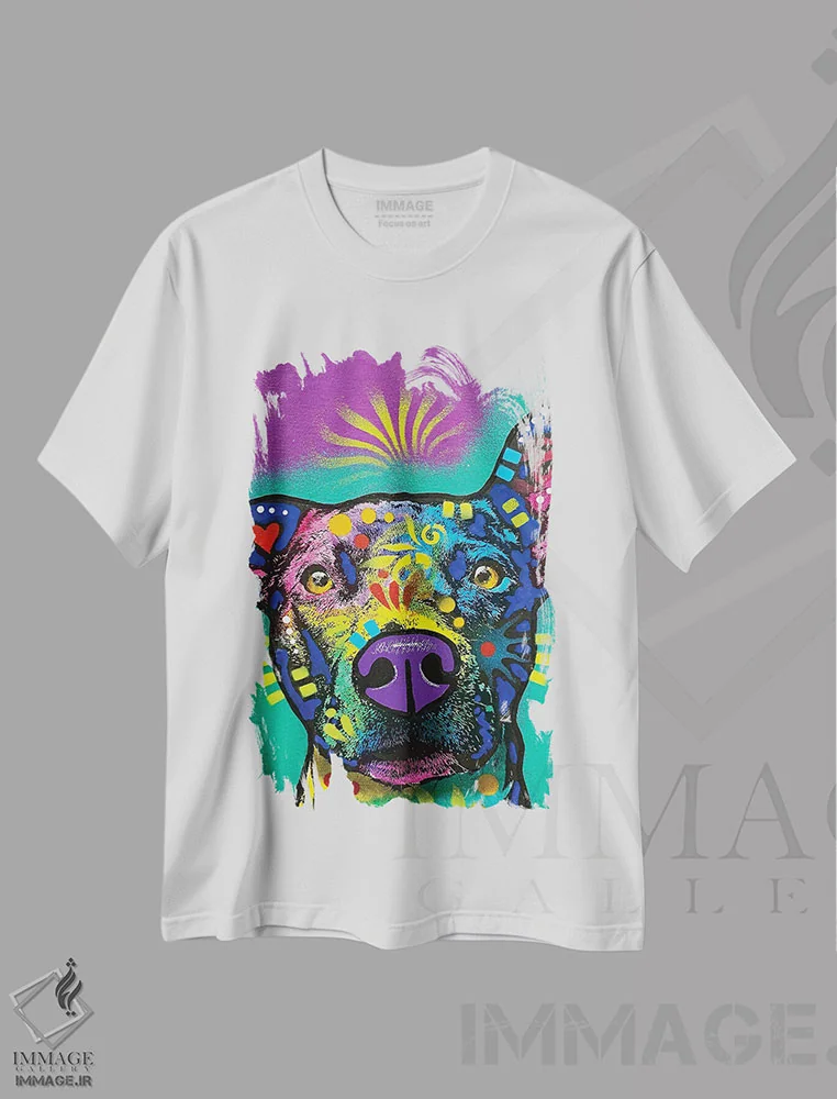 تیشرت سفید طرح دار شوریده، دکور معاصر اثر دین روسو | فروشگاه ایماژ