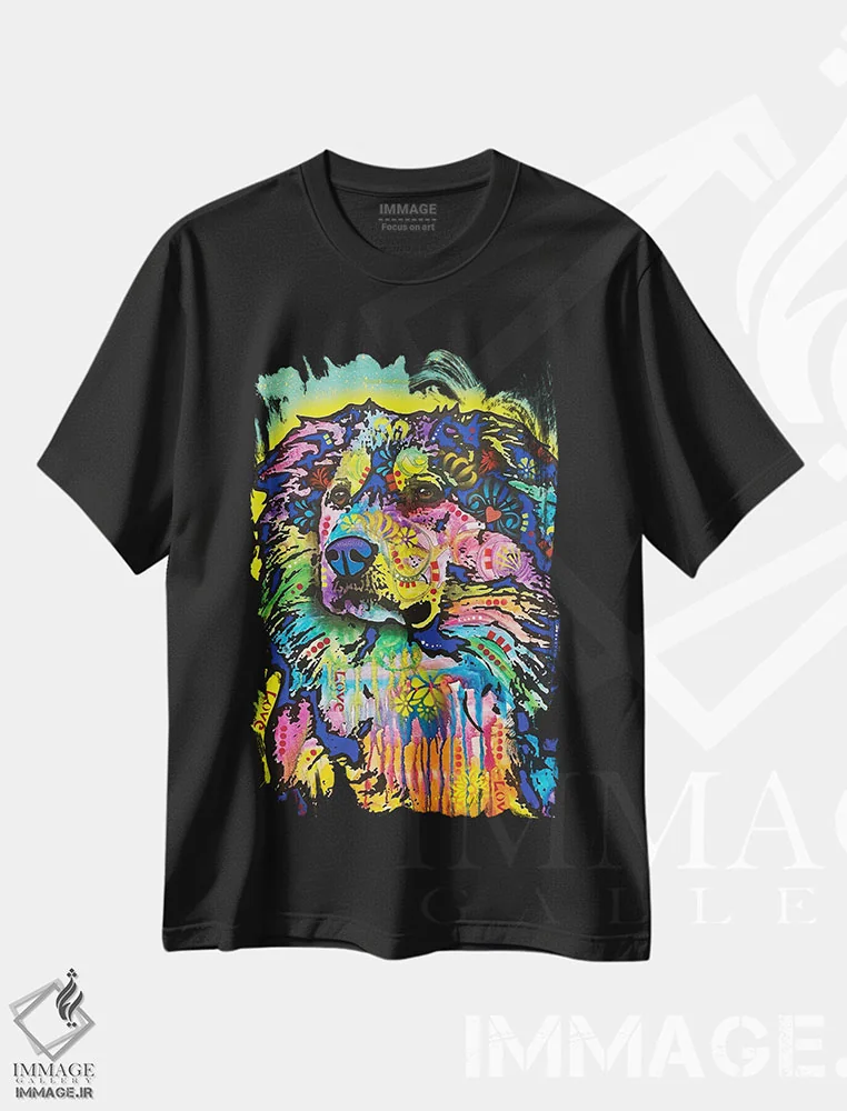 تیشرت مشکی طرح دار سروان اسکوئیبلز در خدمت شماست، دکور معاصر اثر دین روسو | فروشگاه ایماژ