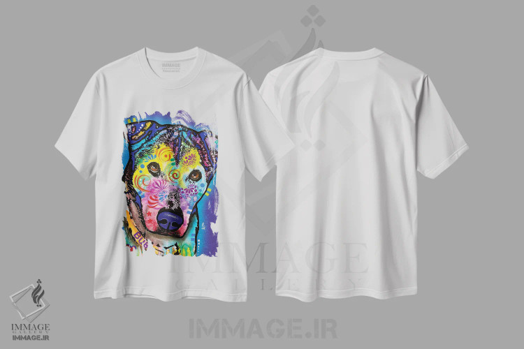 تیشرت سفید طرح دار ایستادن، دکور معاصر اثر دین روسو | فروشگاه ایماژ