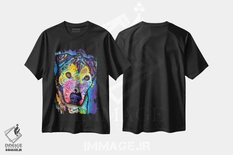 تیشرت مشکی طرح دار ایستادن، دکور معاصر اثر دین روسو | immage.ir