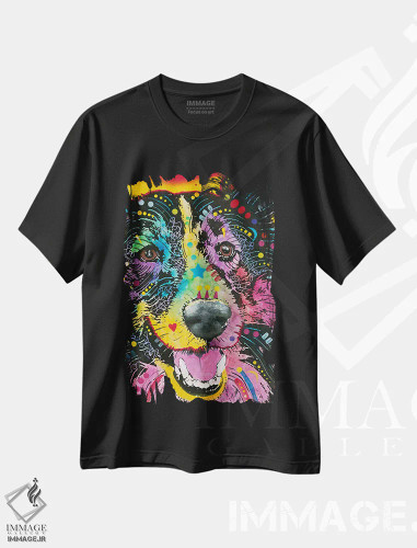 تیشرت مشکی طرح دار کولی خندان، مدیوم اثر دین روسو | فروشگاه ایماژ