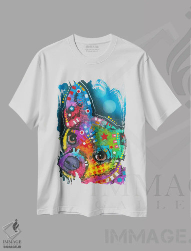 تیشرت سفید طرح دار چیهواهوای پاپ، هنر فاخر معاصر اثر دین روسو | فروشگاه ایماژ