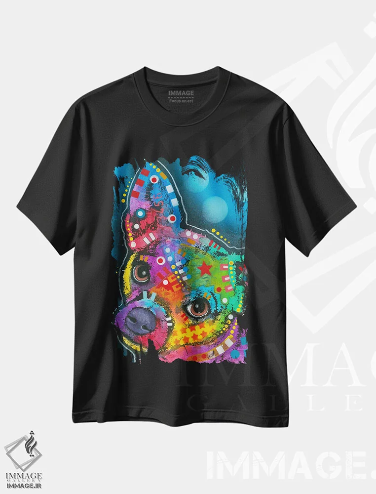 تیشرت مشکی طرح دار چیهواهوای پاپ، هنر فاخر معاصر اثر دین روسو | immage.ir