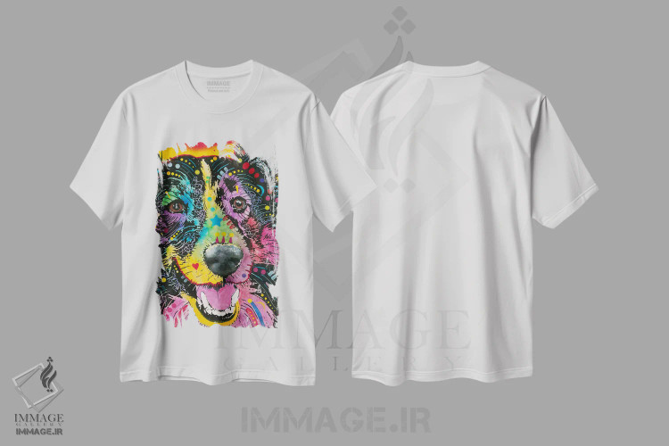 تیشرت سفید طرح دار کولی خندان، مدیوم اثر دین روسو | immage.ir