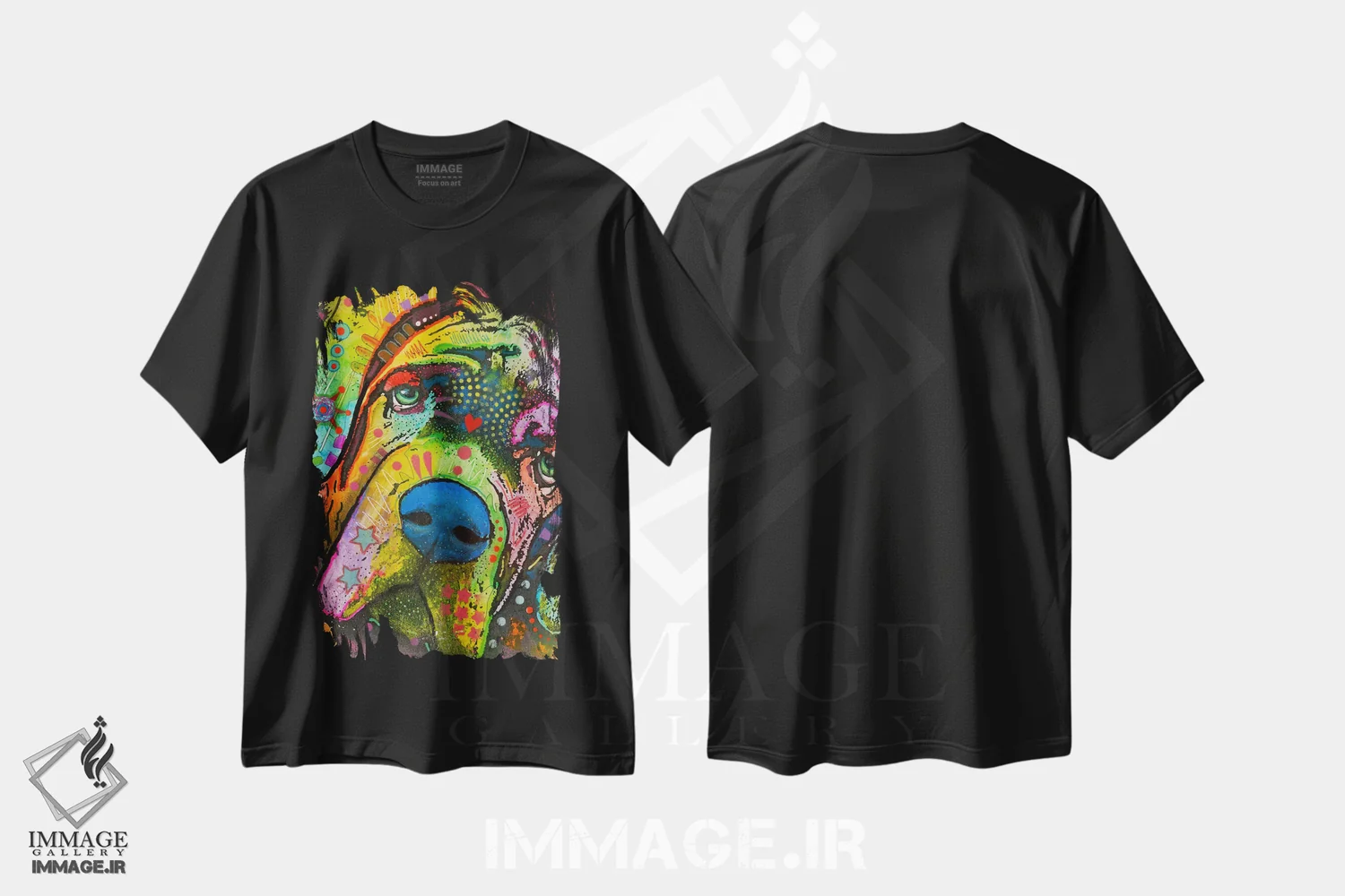 تیشرت مشکی طرح دار ماستیف، مدیوم اثر دین روسو | فروشگاه ایماژ