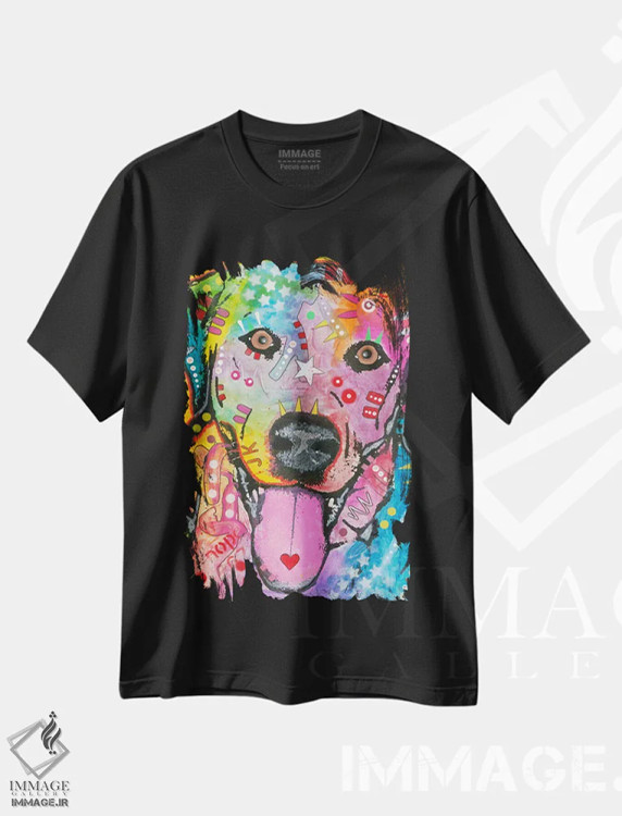 تیشرت مشکی طرح دار شادی دوست داشتنی، مدیوم اثر دین روسو | immage.ir