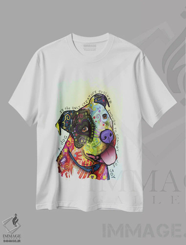 تیشرت سفید طرح دار شادی ناب، مدیوم اثر دین روسو | فروشگاه ایماژ