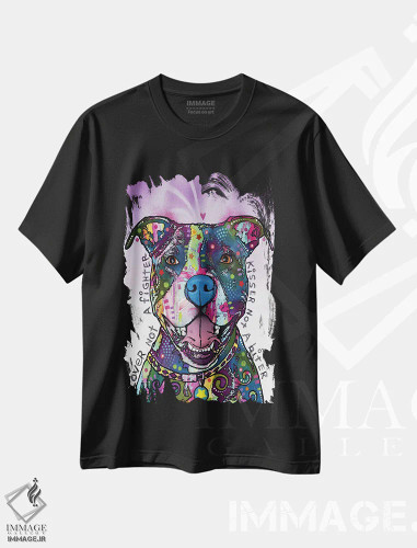 تیشرت مشکی طرح دار عاشق نه جنگجو، بوس کن نه گازگیر، مدیوم اثر دین روسو | فروشگاه ایماژ