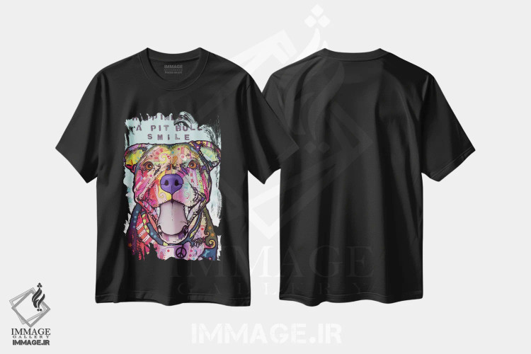 تیشرت مشکی طرح دار لبخند، مدیوم اثر دین روسو | immage.ir
