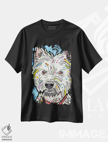 تیشرت مشکی طرح دار هایلَند، مدیوم اثر دین روسو | فروشگاه ایماژ
