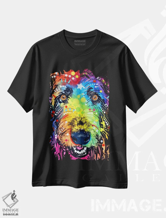 تیشرت مشکی طرح دار ایرش ولف هاوند، مدیوم اثر دین روسو | immage.ir