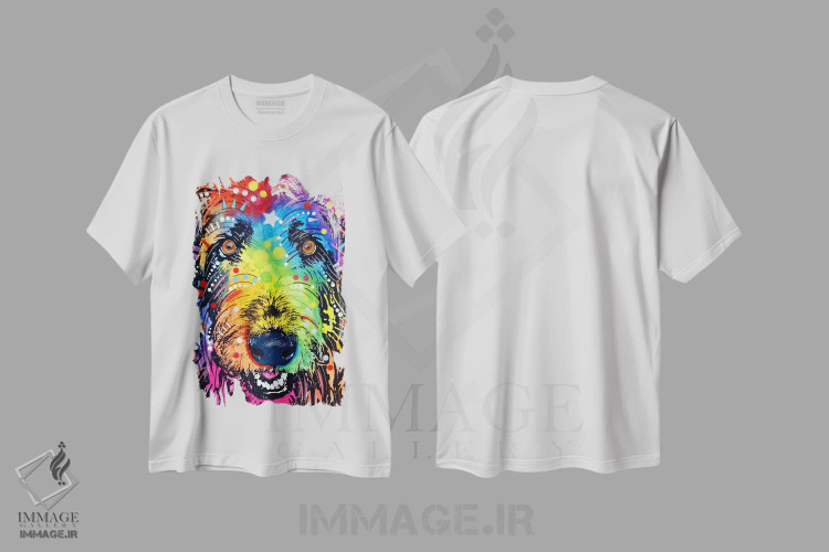 تیشرت سفید طرح دار ایرش ولف هاوند، مدیوم اثر دین روسو | فروشگاه ایماژ