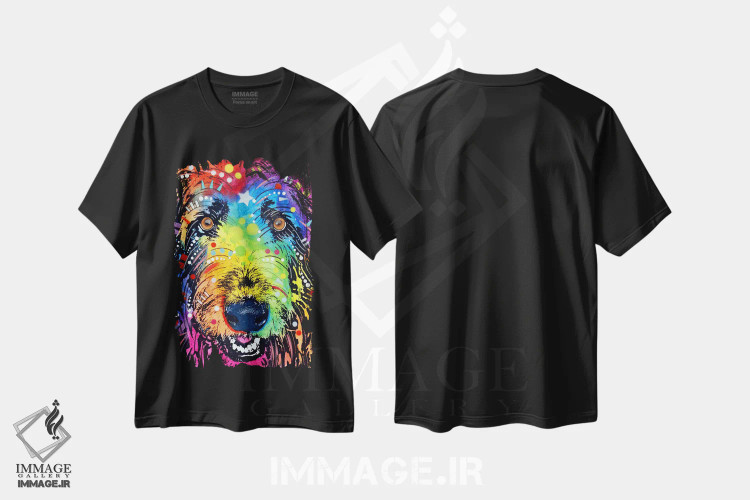 تیشرت مشکی طرح دار ایرش ولف هاوند، مدیوم اثر دین روسو | immage.ir