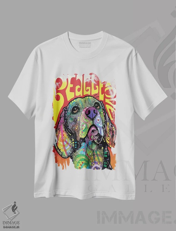 تیشرت سفید طرح دار عشق بیگل، مدیوم اثر دین روسو | فروشگاه ایماژ