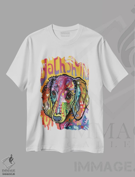 تیشرت سفید طرح دار عشق داشهوند، مدیوم اثر دین روسو | immage.ir