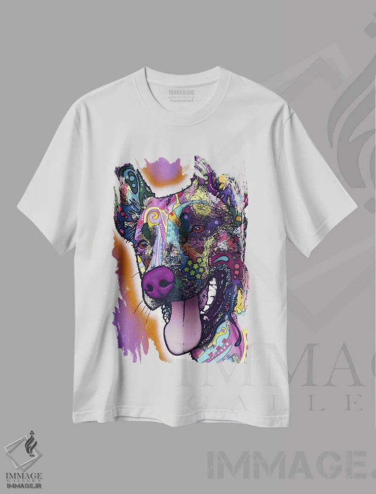 تیشرت سفید طرح دار مالینویز، مدیوم اثر دین روسو | فروشگاه ایماژ