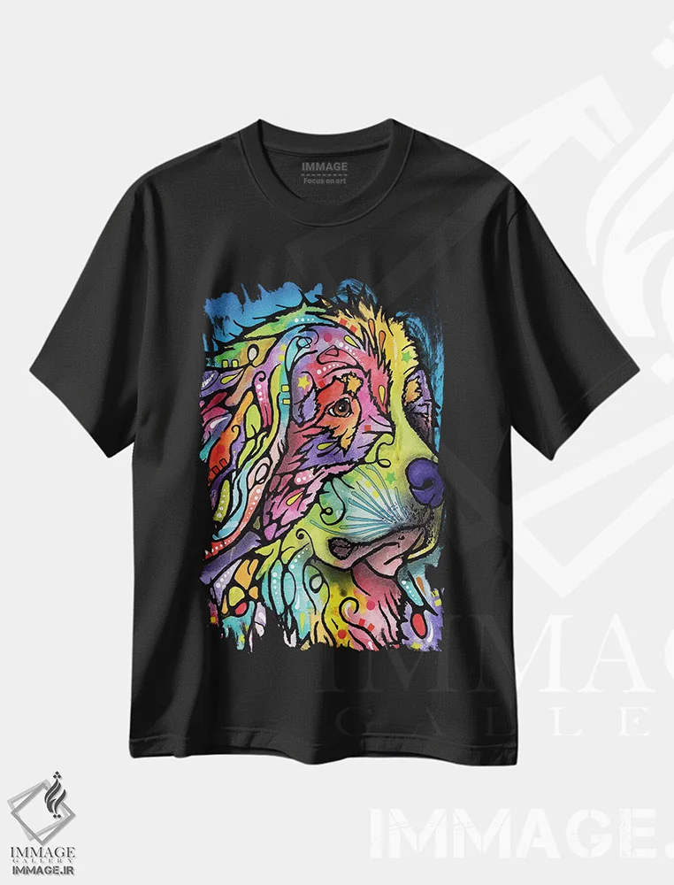تیشرت مشکی طرح دار سگ کوهستان، مدیوم اثر دین روسو | فروشگاه ایماژ