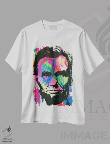 تیشرت سفید طرح دار آبراهام لینکلن ۱، مدیوم اثر دین روسو | فروشگاه ایماژ