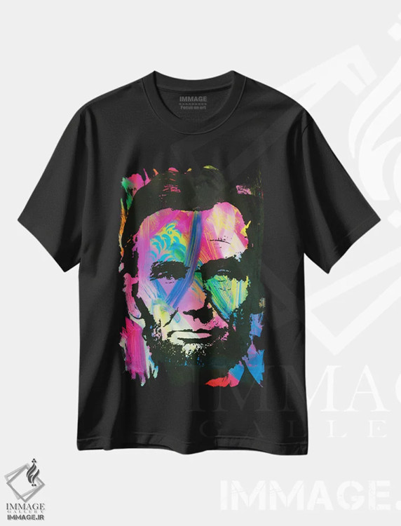 تیشرت مشکی طرح دار آبراهام لینکلن ۱، مدیوم اثر دین روسو | immage.ir