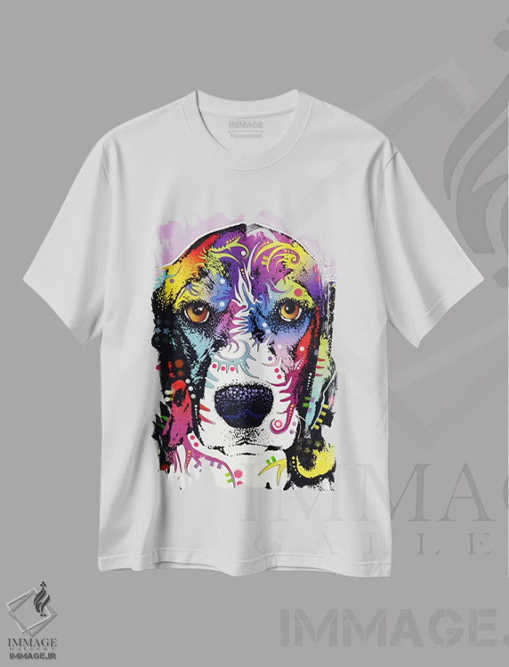 تیشرت سفید طرح دار چهار بیگل، مدیوم اثر دین روسو | فروشگاه ایماژ