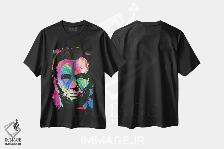 تیشرت مشکی طرح دار آبراهام لینکلن ۱، مدیوم اثر دین روسو | immage.ir
