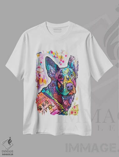 تیشرت سفید طرح دار گشت سگ پلیس ۳، مدیوم اثر دین روسو | فروشگاه ایماژ