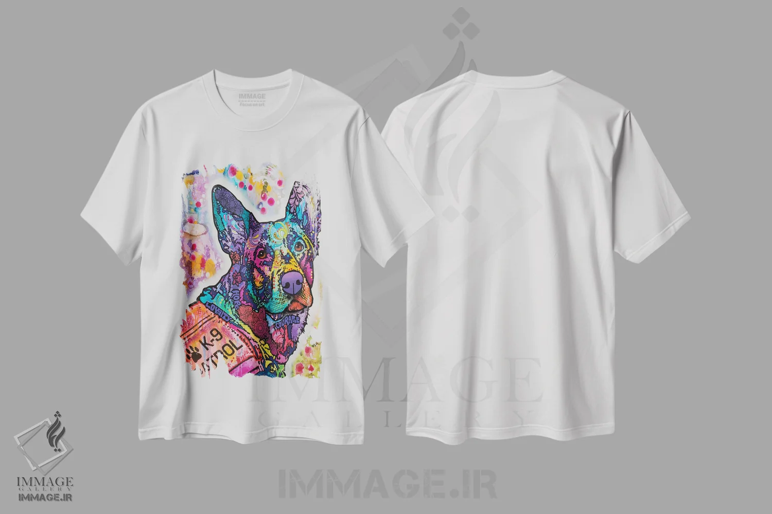تیشرت سفید طرح دار گشت سگ پلیس ۳، مدیوم اثر دین روسو | فروشگاه ایماژ