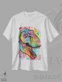 تیشرت سفید طرح دار تی رکس ۱، مدیوم اثر دین روسو | فروشگاه ایماژ