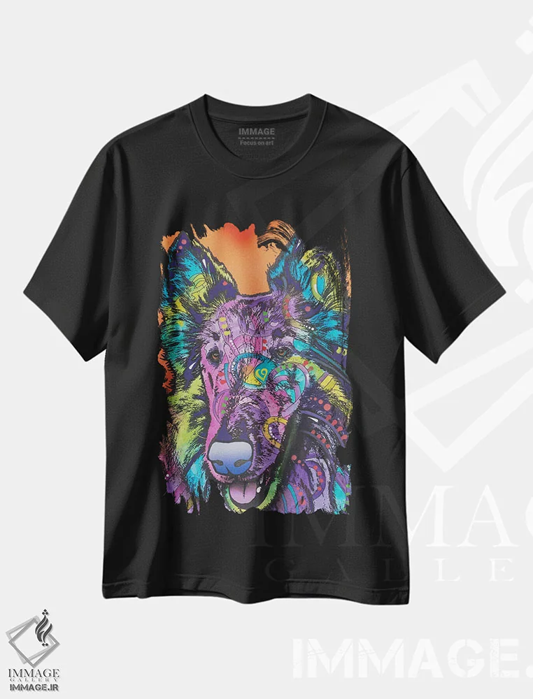 تیشرت مشکی طرح دار آوا، کولی، مدیوم اثر دین روسو | فروشگاه ایماژ