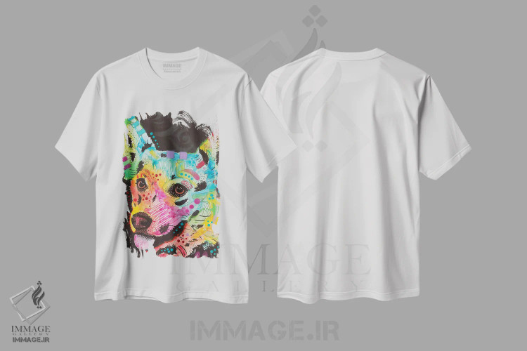 تیشرت سفید طرح دار کورگی ۱، مدیوم اثر دین روسو | immage.ir