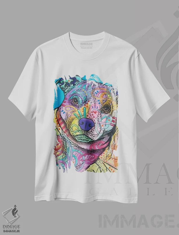 تیشرت سفید طرح دار جو ویلی، مدیوم اثر دین روسو | فروشگاه ایماژ