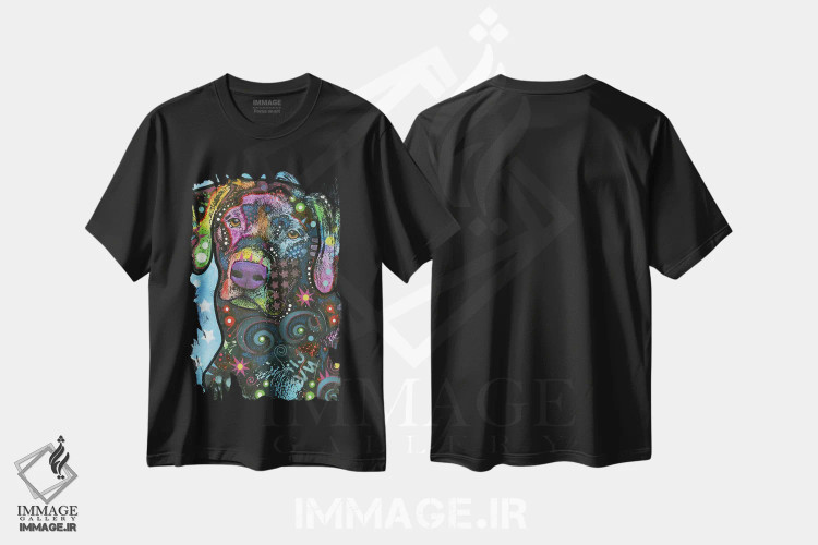 تیشرت مشکی طرح دار لابرادور ۴، مدیوم اثر دین روسو | immage.ir