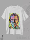 تیشرت سفید طرح دار اوباما، هنر آمریکایی آفریقایی تبار اثر دین روسو | فروشگاه ایماژ