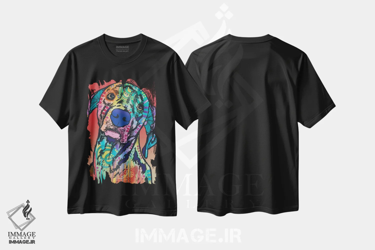 تیشرت مشکی طرح دار ناپلئون، مدیوم اثر دین روسو | immage.ir