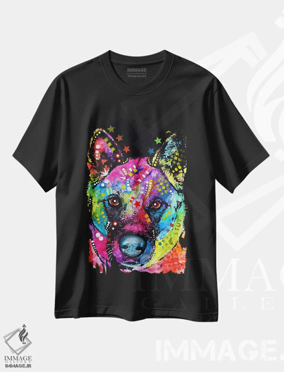 تیشرت مشکی طرح دار آکیتا، مدیوم اثر دین روسو | immage.ir