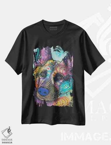 تیشرت مشکی طرح دار رضا، مدیوم اثر دین روسو | فروشگاه ایماژ