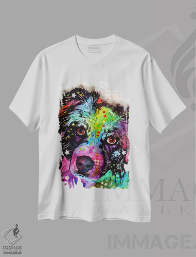تیشرت سفید طرح دار آزی، مدیوم اثر دین روسو | فروشگاه ایماژ