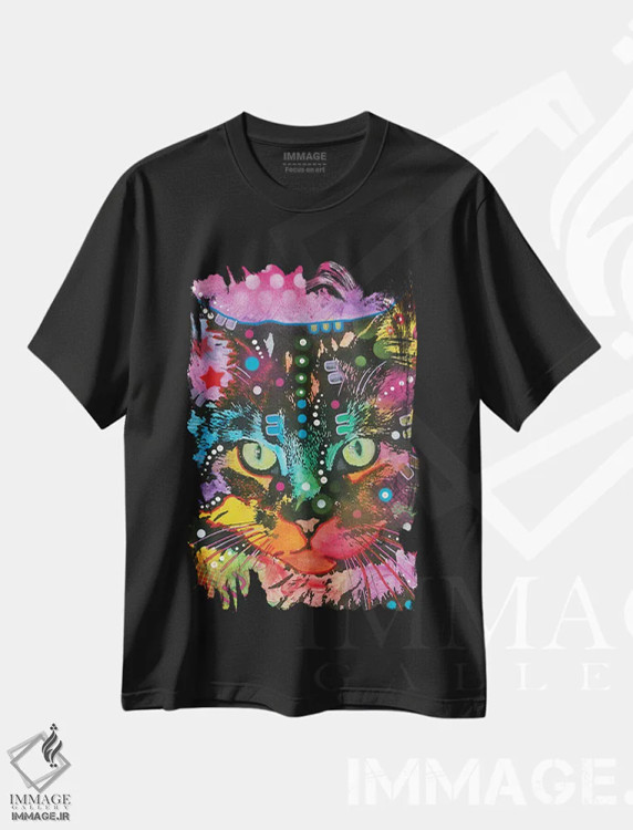 تیشرت مشکی طرح دار تببی دو، مدیوم اثر دین روسو | فروشگاه ایماژ