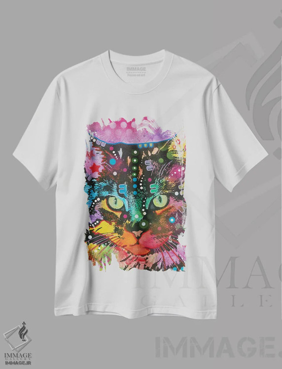 تیشرت سفید طرح دار تببی دو، مدیوم اثر دین روسو | immage.ir