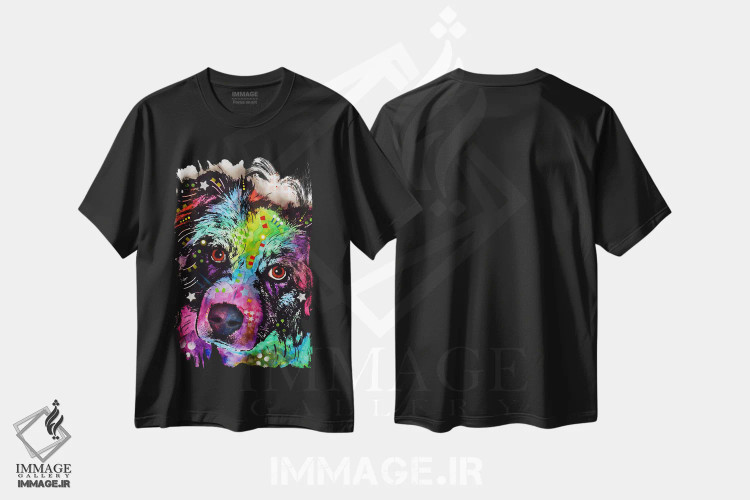 تیشرت مشکی طرح دار آزی، مدیوم اثر دین روسو | immage.ir